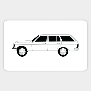 Mercedes W123 Black Outline Magnet